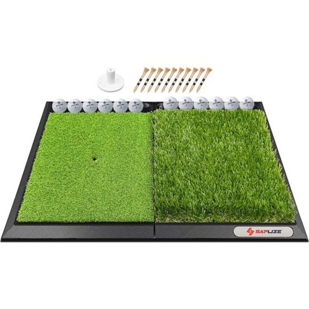 Portable Golf Practice Mat Heavy-Duty 10mm EVA Backing